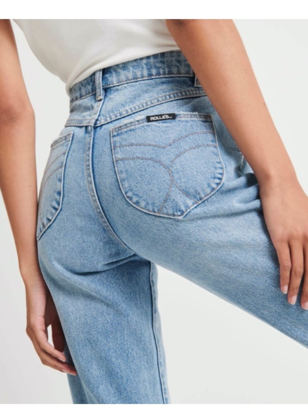 ROLLA’S Free People Classic Straight Leg Jeans Size 28 90s Blue - Picture 3 of 16